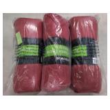 Three 50x60" red fleece throw blankets. New. On
