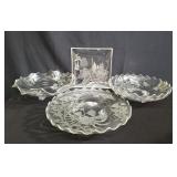 Box of silver etched glass bowls