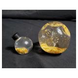 Gold leaf paperweight and vial