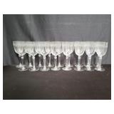 Box of crystal Fostoria glasses