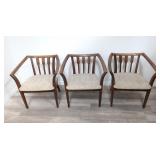 Three mid century dining chairs. 27" h X 25 1/2"