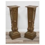 Vintage carved gilt wood pedestals