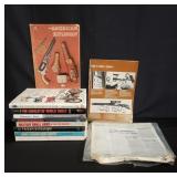 Box of firearm, military, and beer stein books