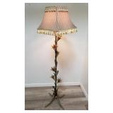 Vintage iron floral floor lamp