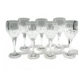 7pc crystal wine glass set, 9" h.