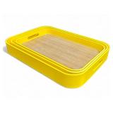 3pc yellow nesting tray set Largest is 22 1/2"