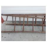 Antique (3 section) wood extention ladder