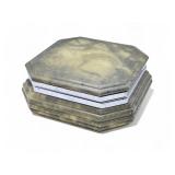 Vintage alabaster art deco jewelry box, 4 3/4"