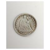 1853 seated liberty silver half dime coin