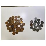 Assorted wheat and steel US penny coins