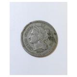 1866 nickel US 3 cent peace coin