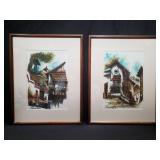 Pair of framed watercolors