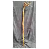 Wood carved walking stick