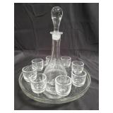 Wine decanter with matching glass wheel