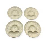 Set of 4 vintage Portuguese ceramic divided