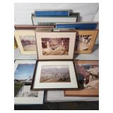 Vintage metal framed photos, various sizes