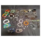 Group of costume jewelry bracelets