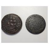1841 hard times token & no date hard times token
