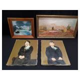 Group of four paintings