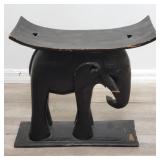 Vintage carved wood elephant stool