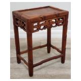 Carved wood plant stand