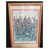 Framed vintage German poster