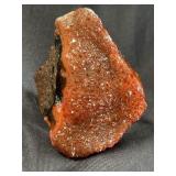 Burnt orange quartz geode