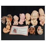 9 Handmade life-like fetus/baby sculptures
