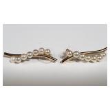Pair of 14kt pearl earrings
