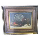 Framed vintage signed oil painting on canvas