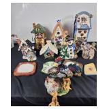 8 Ceramic Blue Sky tea light village various sizes