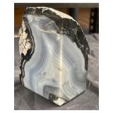 Black and blue quartz geode