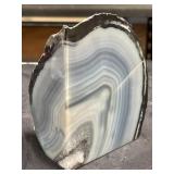 Black and blue quartz geode