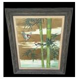 Vintage framed signed Marucci oil painting on cans