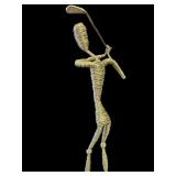Vintage metal wire golfer sculpture