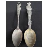 Pair of sterling silver souvenir spoons