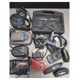 Tub of power tools and batteries