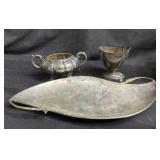 Silver plated tray with cups