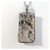 Sterling silver 16" necklace & semi precious