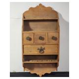 1950s Wood 3-drawer wall shelf humidifier