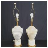 Pair of vintage marble table lamps