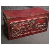 Antique Chinese carved wood box