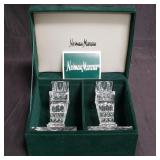 Neiman Marcus crystal candle holders in original