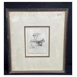 Pencil signed etching on rag paper