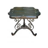 Vintage wrought iron & wood side table