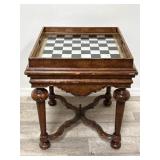 Wood mirrored chess & backgammon game table