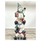 5 Foot lighted Christmas stacked snowman statue