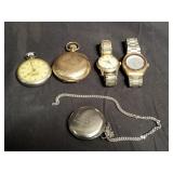 Group of wrist and pocket watches