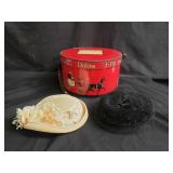 Pair of vintage hats with box