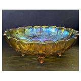 Marigold carnival glass bowl